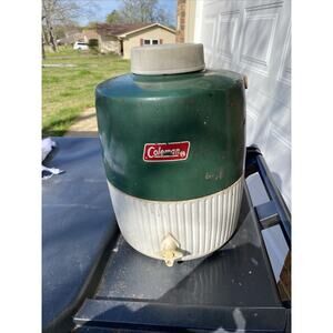 Vintage Coleman 2 Gallon Water Jug Plastic With Drinking Cup